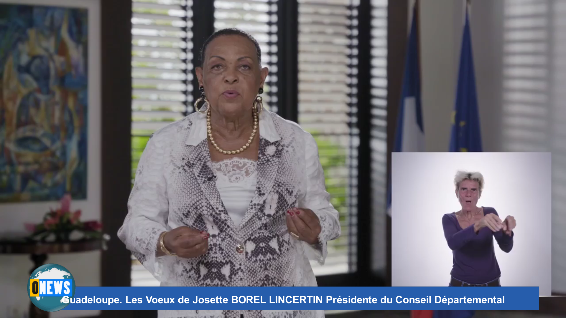 Onews Guadeloupe. Les voeux de la Présidente du Conseil Départemental Josette BOREL LINCERTIN