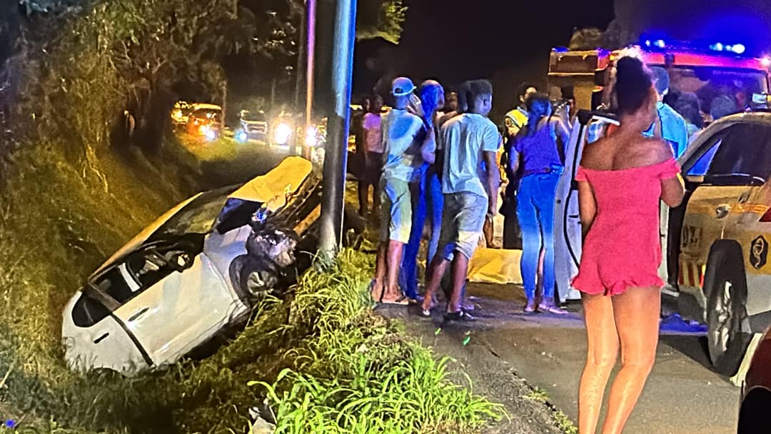 Guadeloupe. Grave accident de la circulation à Gourbeyre dimanche soir. Bilan 1 mort et des blessés