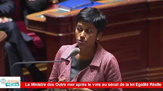 [Vidéo] HEXAGONE. La Ministre des outre mer après le vote au Sénat de la loi égalité réelle.