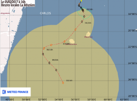 REUNION. CARLOS » Pré-alerte cyclonique – Point de situation 05/02/2017 à 16h30