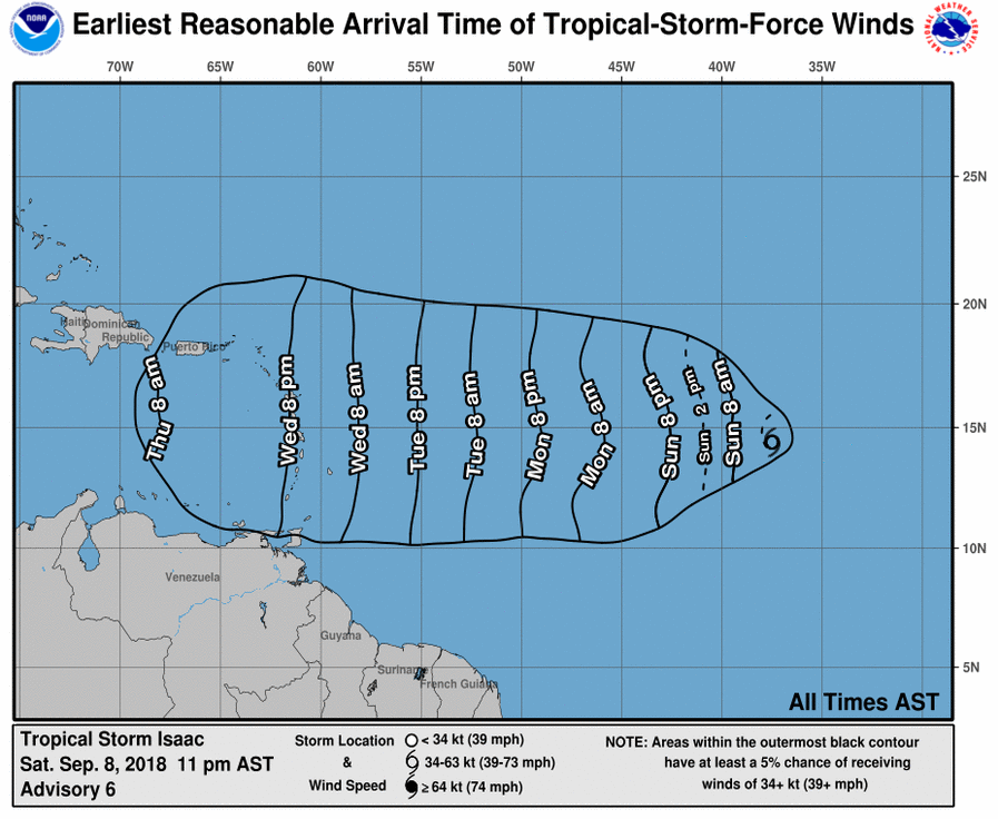 Météo. Selon  (National Hurricanne Center) La Tempête Issac  devrait devenir un ouragan lundi prochain.