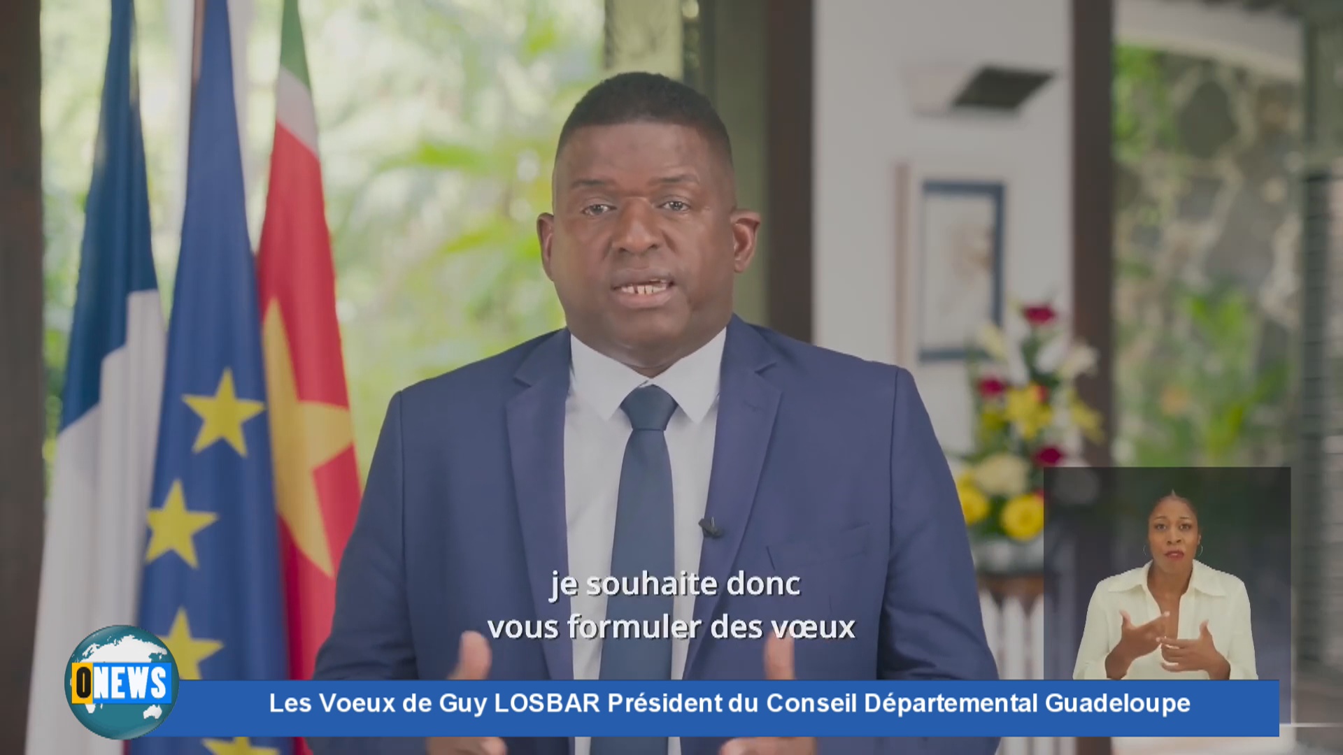 Onews Guadeloupe. Les voeux du Président du Conseil Départemental Guadeloupe Guy LOSBAR