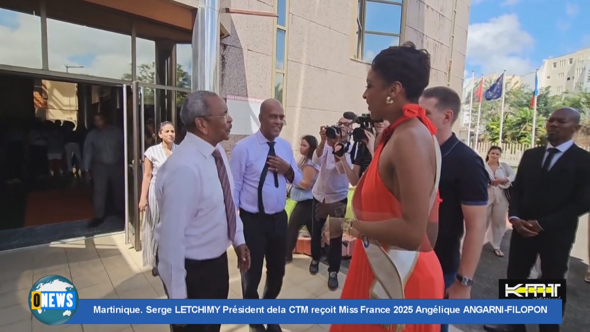 Martinique. Serge LETCHIMY Président dela CTM reçoit Miss France 2025 Angélique ANGARNI-FILOPON